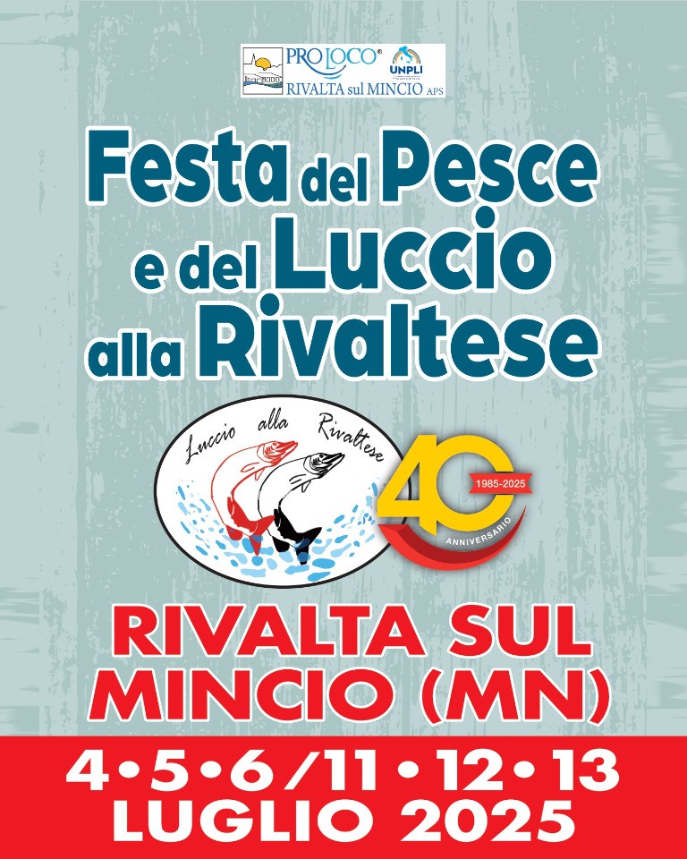 Manifesto Festa del Pesce e del Luccio alla Rivaltese 2025